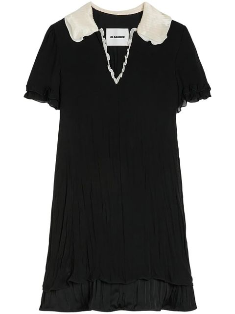 Jil Sander ruffle-trim mini dress - Black - zdjęcie produktu nr 1