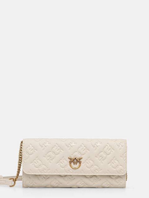 Pinko kopertówka skórzana kolor beżowy 103765 A1YB