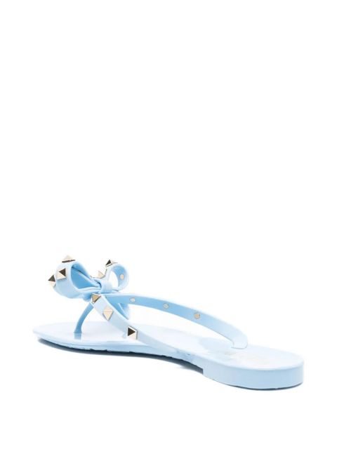 Valentino Garavani Rockstud bow-detail flip-flops - Blue
