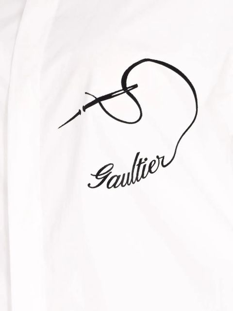 Jean Paul Gaultier embroidery button shirt - White