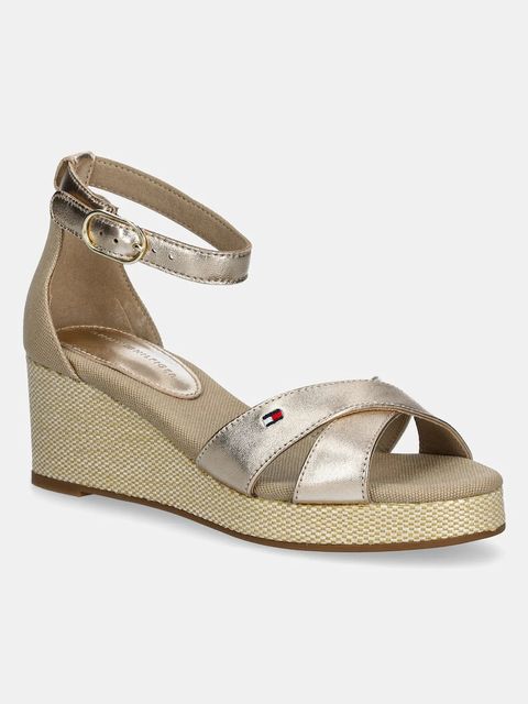 Tommy Hilfiger sandały FLAG METALLIC MID WEDGE ESPAD - zdjęcie produktu nr 1