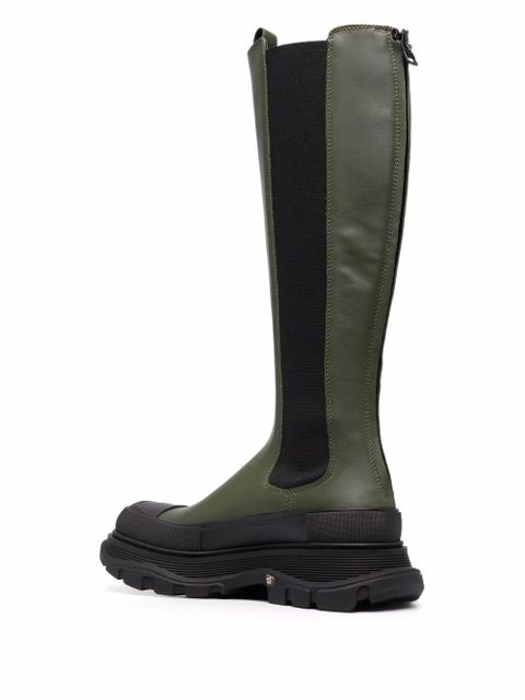 Alexander McQueen Tread Slick leather mid-calf boots - Green - zdjęcie produktu nr 2