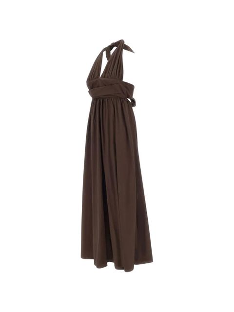 Faithfull the Brand Lido halterneck tie A-line dress - Brown