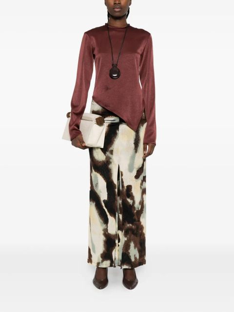 Nanushka asymmetric hem long-sleeved top - Brown - zdjęcie produktu nr 2