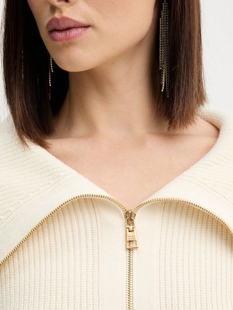 Elisabetta Franchi kardigan z dodatkiem wełny damski kolor beżowy lekki MK04S56E2