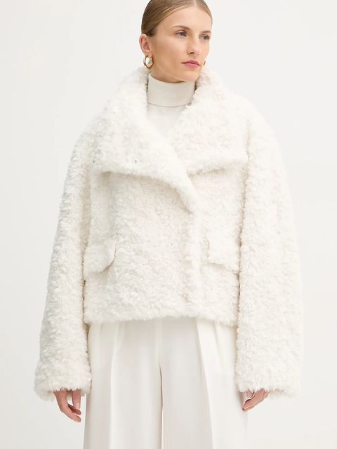 BOSS płaszcz z domieszką wełny kolor biały 50550632 - zdjęcie produktu nr 1