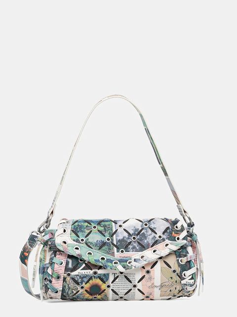 Desigual torebka JULIETT CUT OUT kolor zielony 25WAXD02 - zdjęcie produktu nr 1