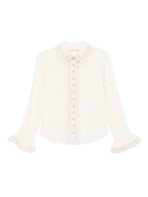 ZIMMERMANN lace-trimmed blouse - Neutrals - zdjęcie produktu nr 1