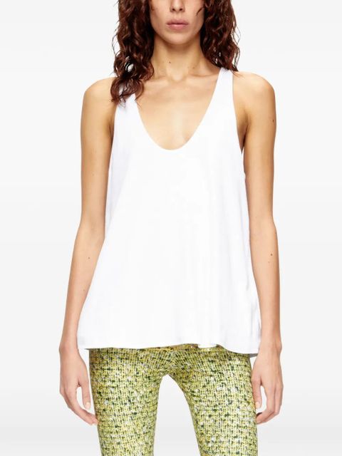 Diesel logo-embroidered tank top - White