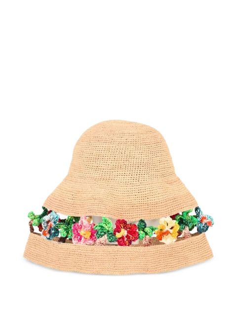 Alanui Sea Nomad floral-appliqué hat - Neutrals - zdjęcie produktu nr 1