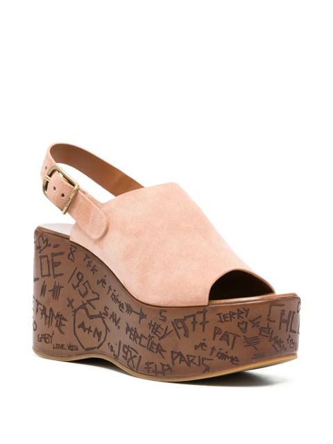 Chloé Maxime wedge buckle sandals - Pink - zdjęcie produktu nr 2