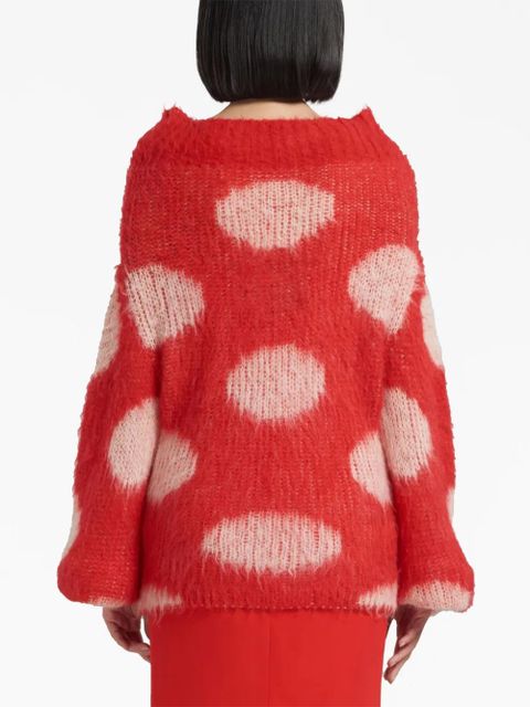 Marni polka dot-intarsia jumper - Red - zdjęcie produktu nr 2