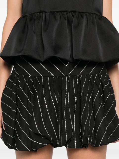 SANDRO striped sequin-embellished A-line skirt - Black