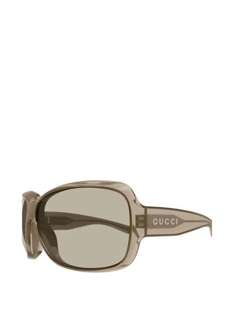 Gucci Eyewear logo-print square-frame sunglasses - Neutrals