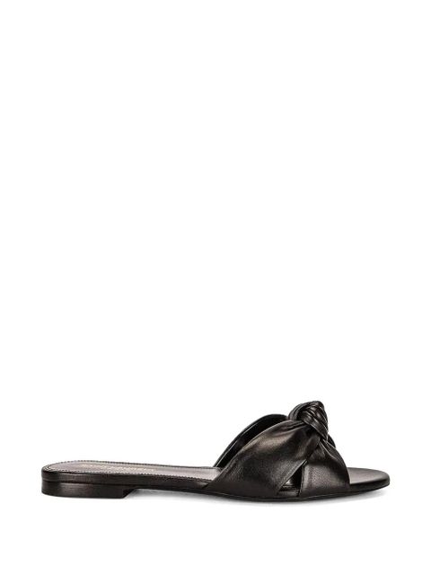 Saint Laurent knotted leather flat sandals - Black - zdjęcie produktu nr 1