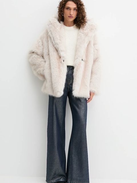 MICHAEL Michael Kors sweter z dodatkiem moheru damski kolor beżowy ciepły MF5619QJVC