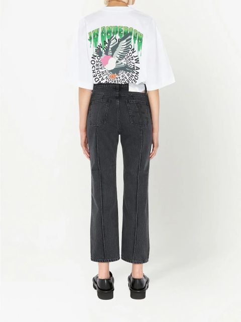 JW Anderson chain-detail straight leg cropped jeans - Black