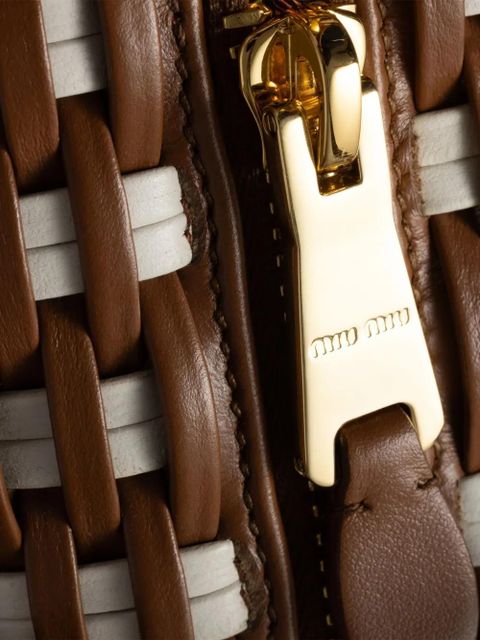 Miu Miu Bea woven-effect tote bag - Brown