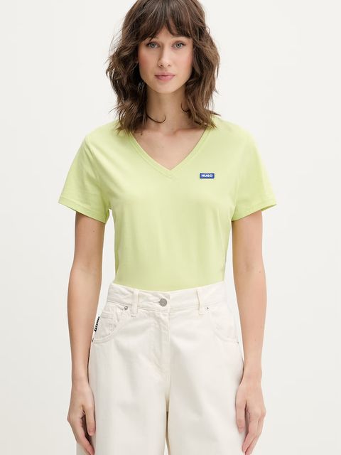 HUGO Blue T-shirt damski bawełniany Classic V_B - zdjęcie produktu nr 1