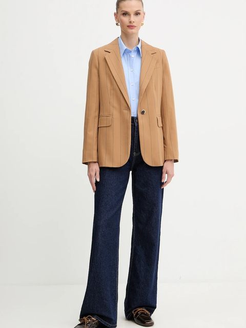 Marella koszula bawełniana damska kolor niebieski slim z kołnierzykiem klasycznym 2523116074200 - zdjęcie produktu nr 2