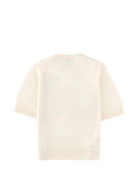 GANNI graphic-detail short-sleeve sweater - Neutrals - zdjęcie produktu nr 2