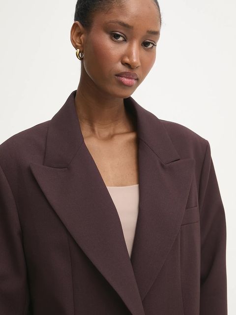 Answear.LAB marynarka kolor bordowy jednorzędowa gładka