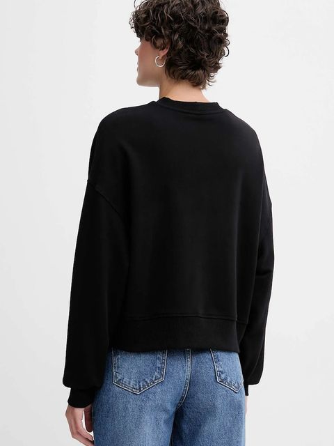 United Colors of Benetton bluza bawełniana damska kolor czarny z nadrukiem 3UNID109A