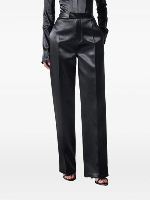 Manière De Voir Bella satin tailored trousers - Black