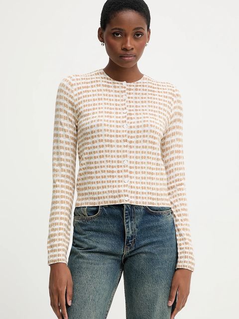 United Colors of Benetton kardigan damski kolor beżowy lekki 12F3D5028 - zdjęcie produktu nr 1