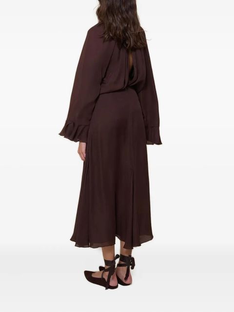 Johanna Ortiz ruffled-sleeve blouse - Red