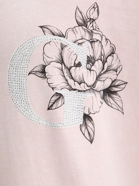 Guess t-shirt bawełniany damski kolor różowy W5BI19 I3Z14