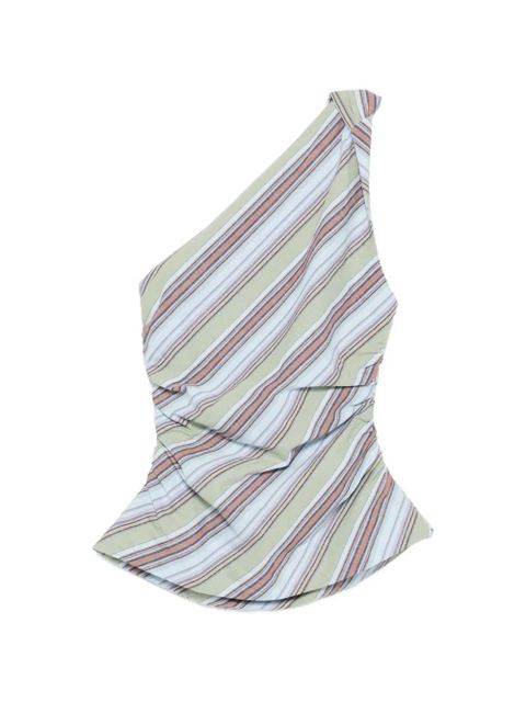 Faithfull the Brand one-shoulder striped blouse - Green - zdjęcie produktu nr 1