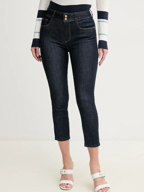 Guess jeansy CAPRI damskie kolor granatowy W5GA80 D5B43