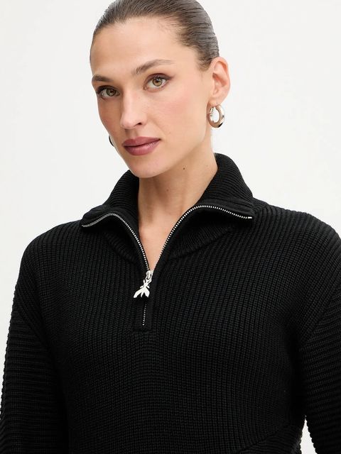 Patrizia Pepe sukienka z dodatkiem wełny kolor czarny mini prosta 2A2985 K9O3A