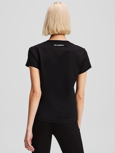 Karl Lagerfeld t-shirt bawełniany damski kolor czarny A3W17104