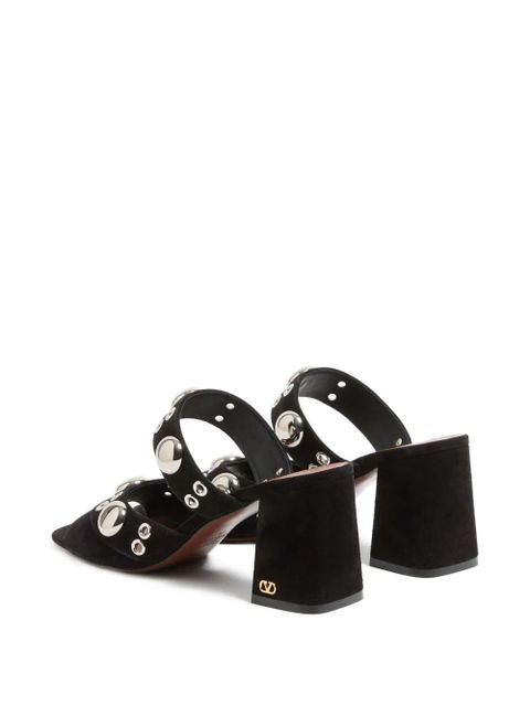Valentino Garavani studs logo-plaque sandals - Black