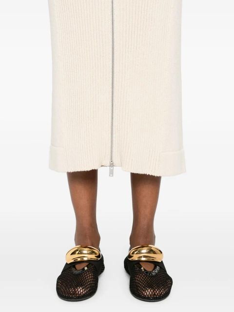 Jil Sander ribbed-knit cotton maxi dress - Neutrals