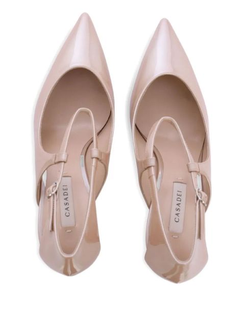 Casadei 100mm Samurai Julia cut-out ankle-strap pumps - Neutrals