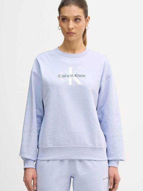 Calvin Klein Jeans bluza damska kolor niebieski z nadrukiem LV047B234G - zdjęcie produktu nr 1