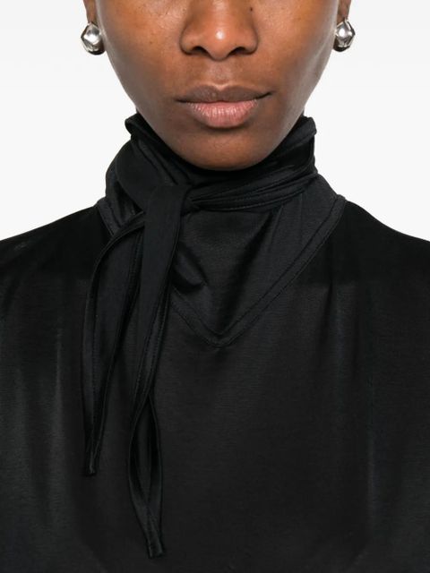 LEMAIRE tie-neck T-shirt - Black