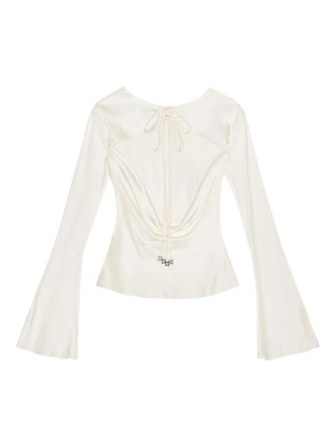 GANNI long-sleeve blouse - White