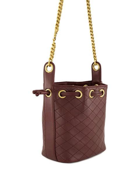 Saint Laurent mini quilted-leather bucket bag - Brown