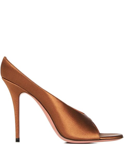 Amina Muaddi 105mm Anok peep-toe sandals - Brown - zdjęcie produktu nr 1