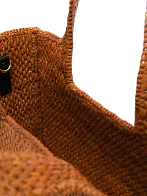 LOEWE Font Tote raffia tote bag - Brown