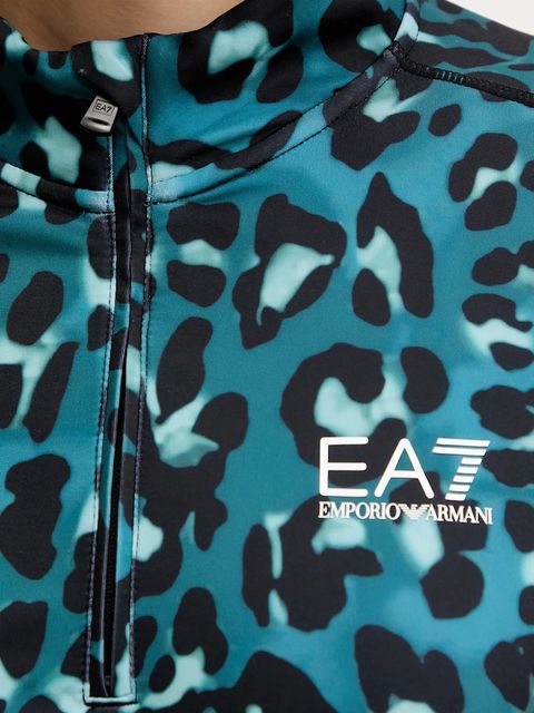 EA7 Emporio Armani bluza sportowa kolor turkusowy z nadrukiem AF14634.7W000396