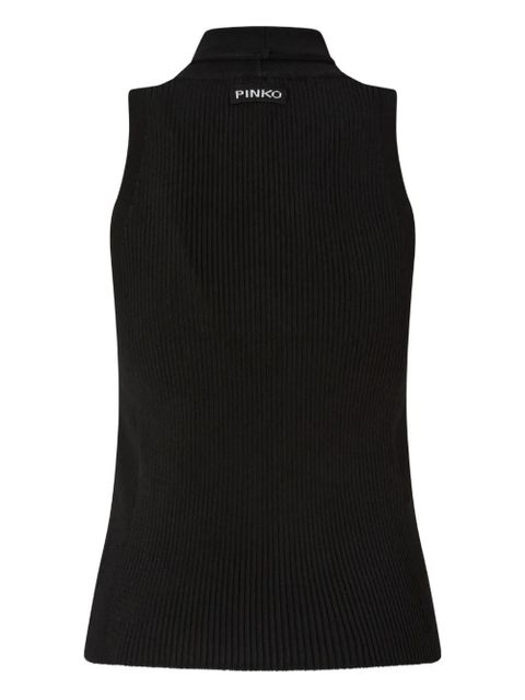 PINKO bow-tie button-down knitted blouse - Black - zdjęcie produktu nr 2