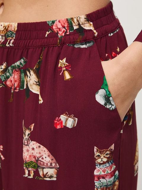 Medicine piżama damska kolor bordowy