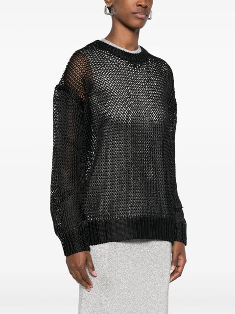 Jil Sander open-knit sweater - Black