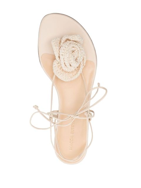 Magda Butrym Flower crochet-knit sandals - Neutrals