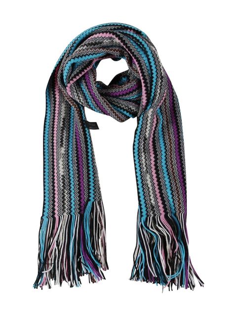 Missoni fringed chevron scarf - Blue - zdjęcie produktu nr 1